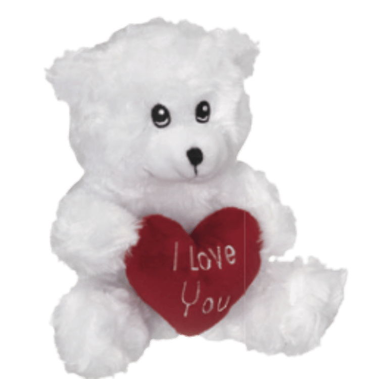 Small “I Love You” plush bear add-on paired with a Valentine’s gift basket