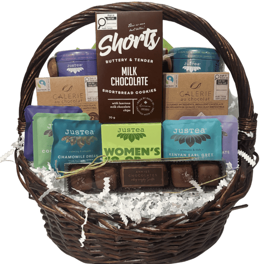 The Artisan Tea Collection with JusTea loose-leaf teas, chocolates, gourmet treats, and tea accessories in Calgary